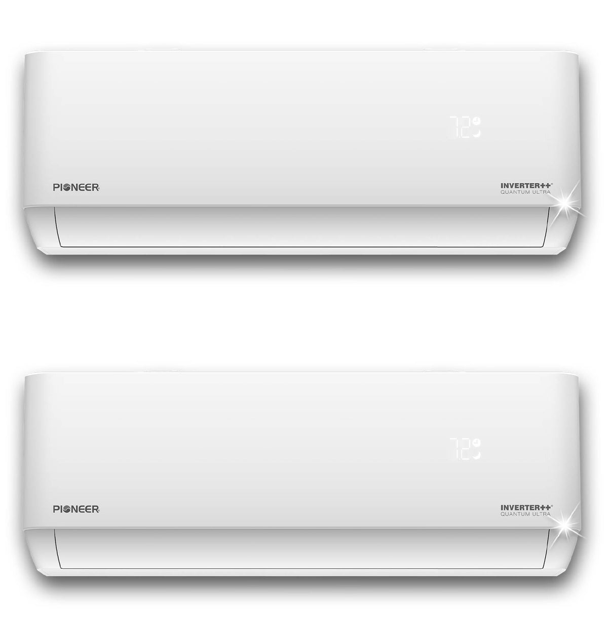 Pioneer Dual Split 21000 BTU 1.5-Ton Quantum Ultra Wi-Fi 24 SEER2 Energy-Star Multi (2) Zone Wall Mount Air Conditioner Heat Pump 230-Volt - WYT020GLSI24M2-12W-9W