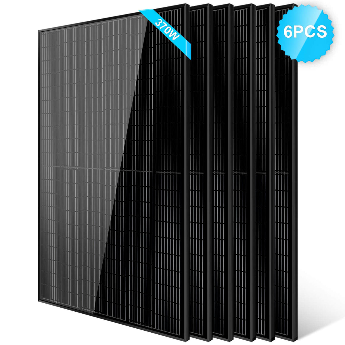 SunGold Power 370W Mono Black PERC Solar Panel UL 61730 - SG370WMx2
