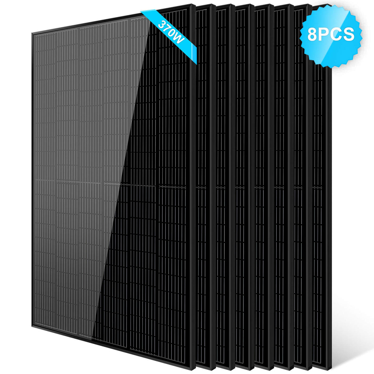 SunGold Power 370W Mono Black PERC Solar Panel UL 61730 - SG370WMx2