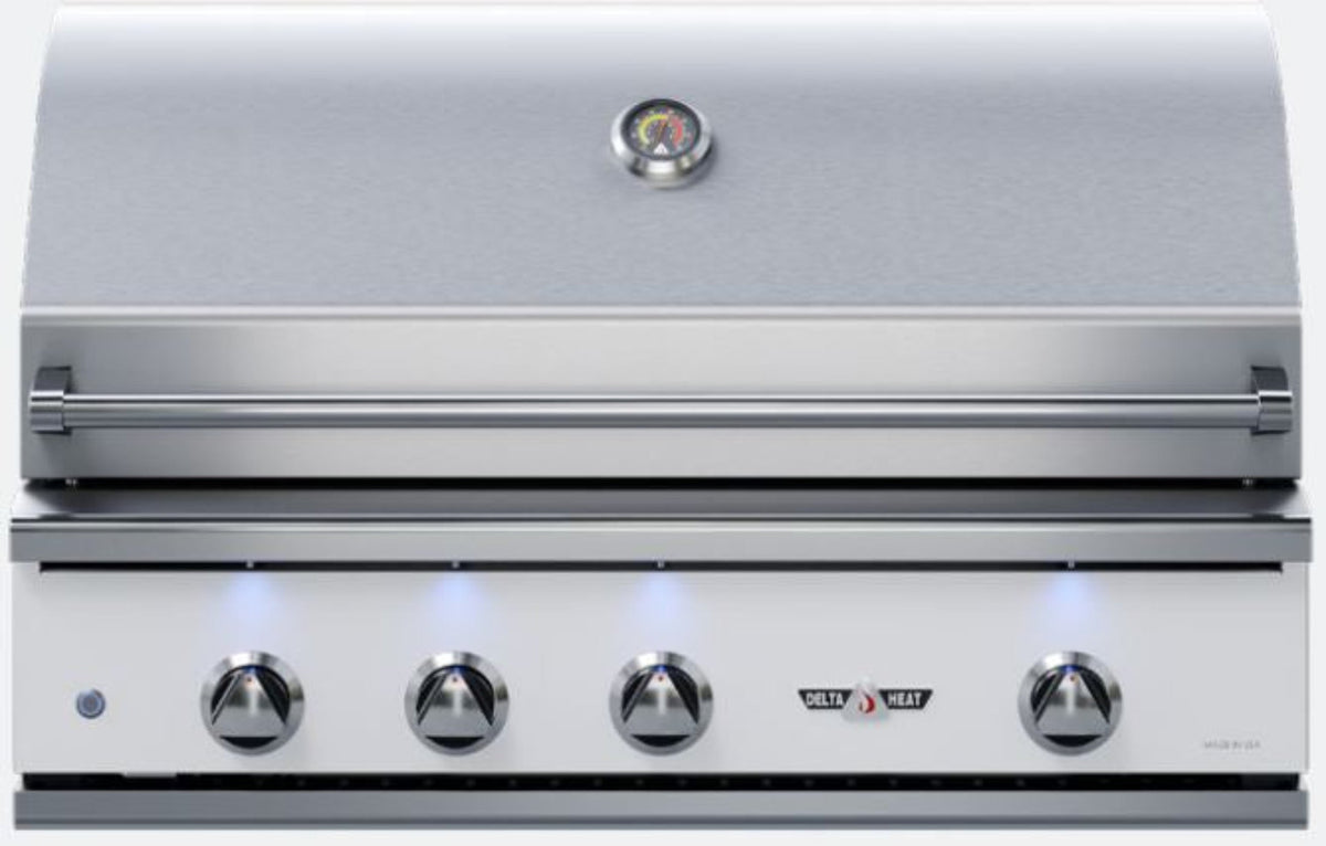 Delta Heat 38 Inch White Propane Grill with Rotisserie - DHBQ38R-WL