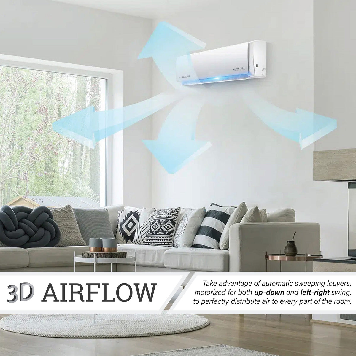 Pioneer Diamante Pro Series 12,000 BTU 19 SEER2 Ductless Mini-Split Air Conditioner Inverter+ Heat Pump Full Set 230V with 16 Ft. Kit - WYT012GLFI19RL