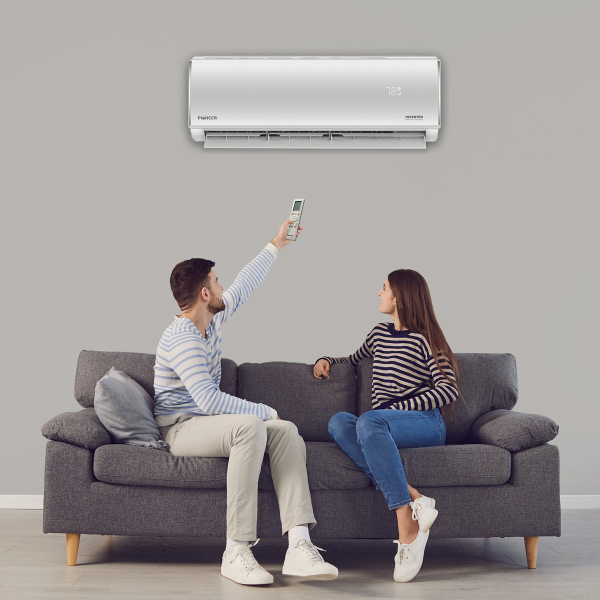 Pioneer® Diamante Essenza™ 11,500 BTU 17 SEER2 115V High-Wall Ductless Mini-Split Air Conditioner Inverter Heat Pump with 16 Ft. Kit