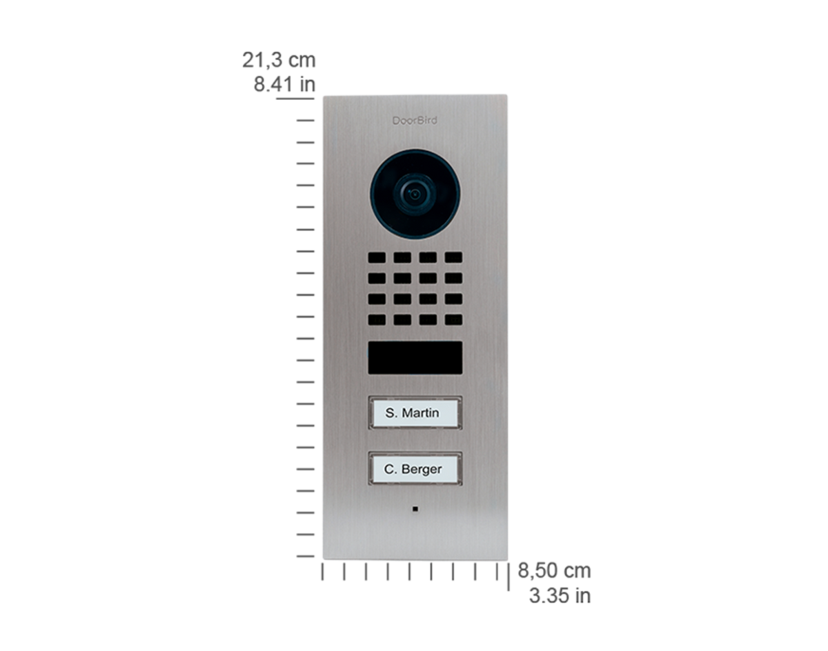 DoorBird D1102V Flush-Mount IP Video Door Station, 2 Call Button in  Stainless Steel V2A - 423866805