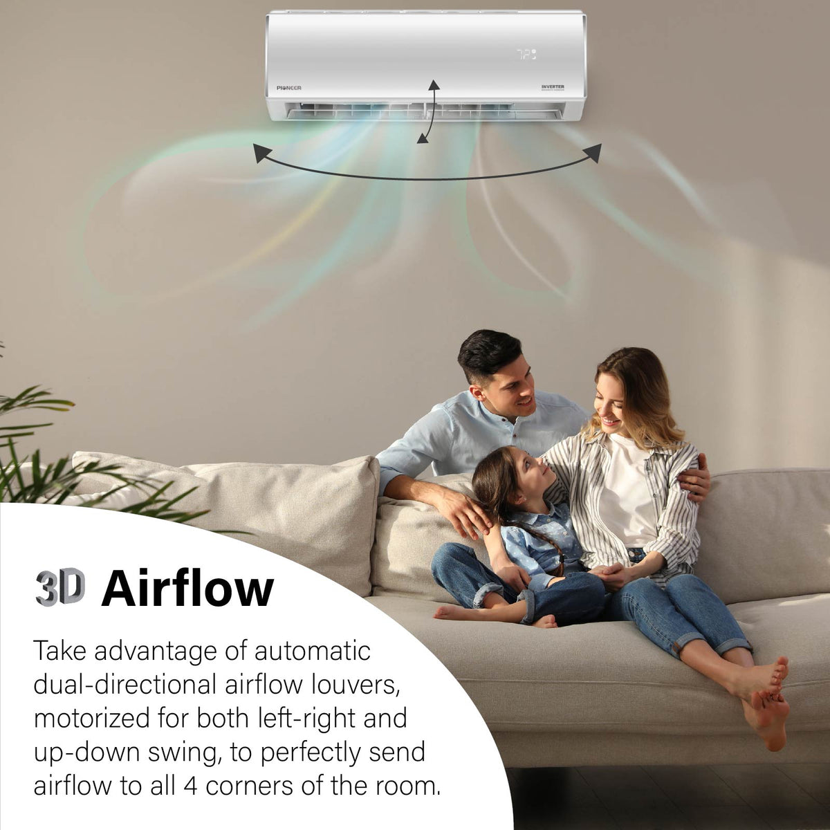 Pioneer Diamante Essenza 23,000 BTU 17 SEER2 230V High-Wall Ductless Mini-Split Air Conditioner Inverter Heat Pump with 16 Ft. Kit - WYT024GLUI17RL