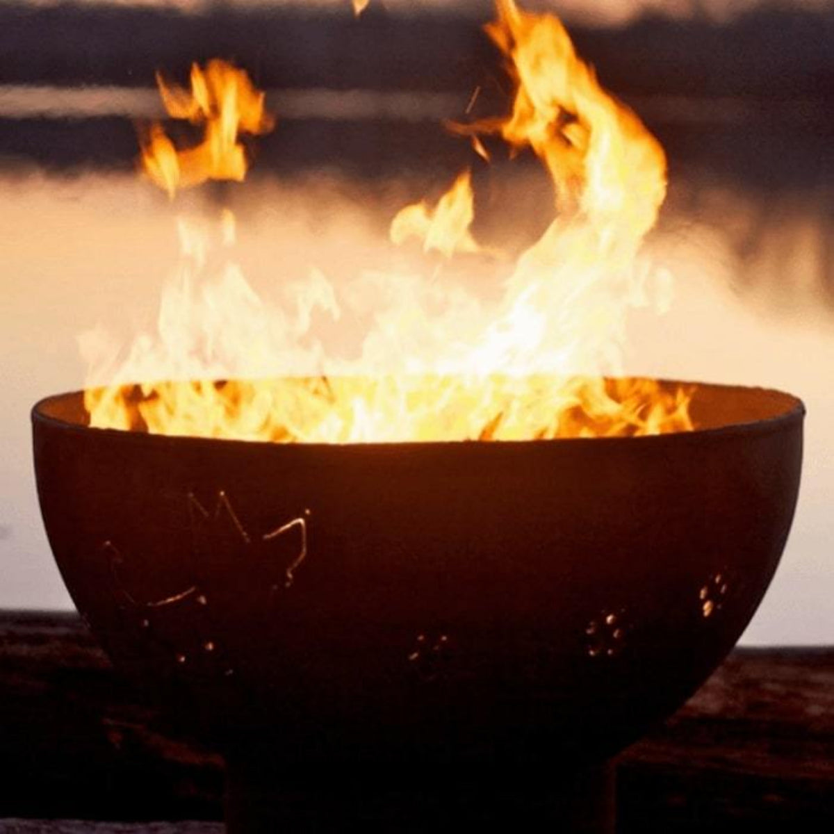 Patina Funky Dog 36" Steel Fire Pit by Fire Pit Art - Funky Dog-FPA-MLS120-NG
