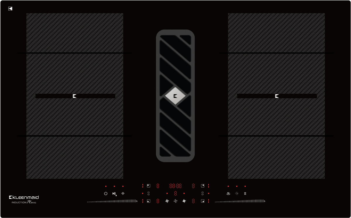 Kleenmaid 90cm wide Induction Cooktop with Integrated Air Extraction System - ICTFX9042
