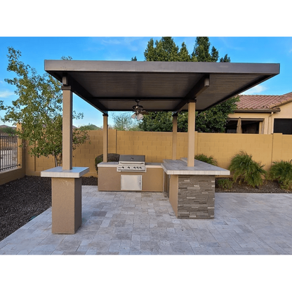 Kokomo Aruba BBQ Island With 12' x 12' Pergola Built-In BBQ Grill - Aruba12x12Canopy-LP