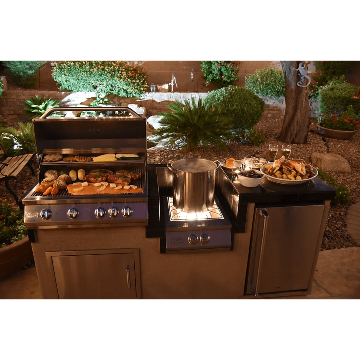 Kokomo Power Burner 4 Burner 32 inch Built-In Barbeque Grill Island Kitchen Package - KO-PWRBRN-4BG-FRGE-LP Price