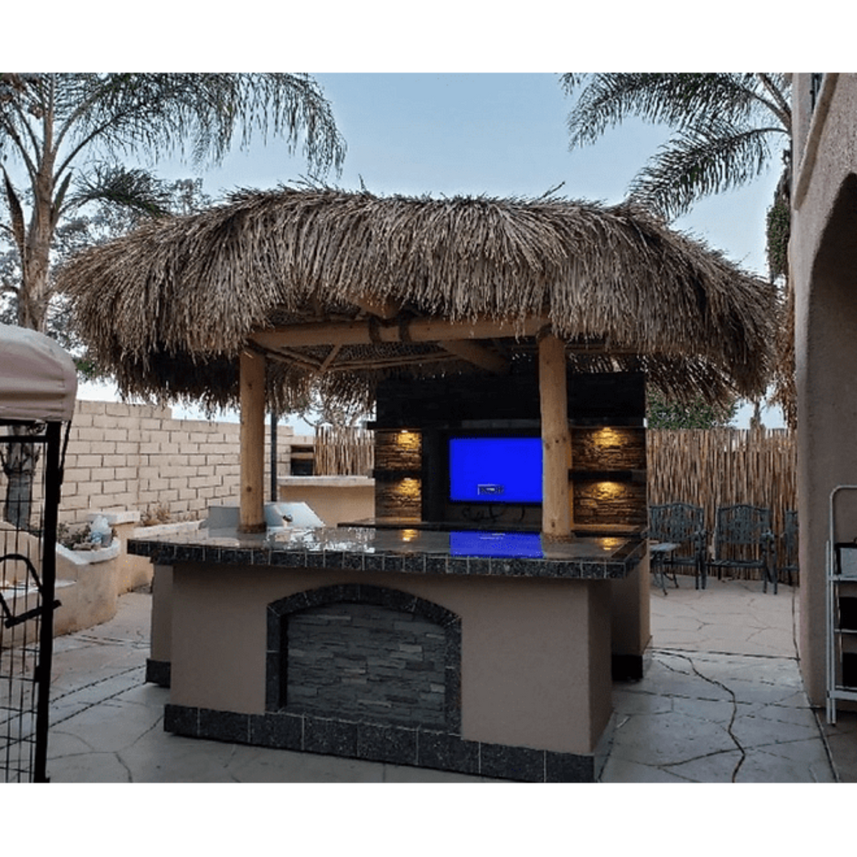 Kokomo Outdoor Kitchen Palapa with Built-In BBQ Grill T.V. and Refridgerater - St.Croix-Palapa-Lp