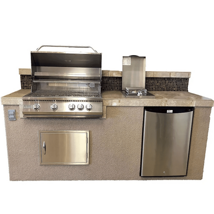 Kokomo Bali 7'6" Island with Backsplash and Built In BBQ Grill - BALI-LP