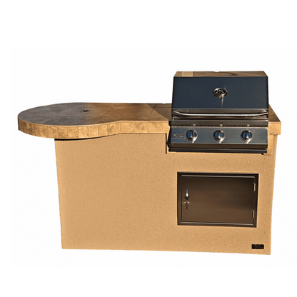 Kokomo Mini Maui 6' BBQ Island with 33 Inch Bar and Built In BBQ Grill - MINIMAUI-R-LP
