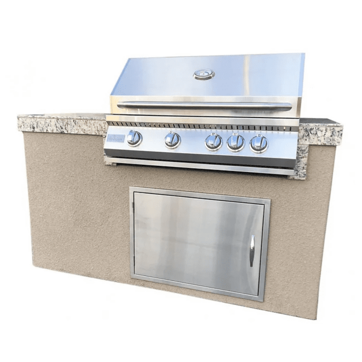 Kokomo The 5' Maldives BBQ Island with Built In 4 Burner BBQ Grill and Access Door - MALDIVES-LP