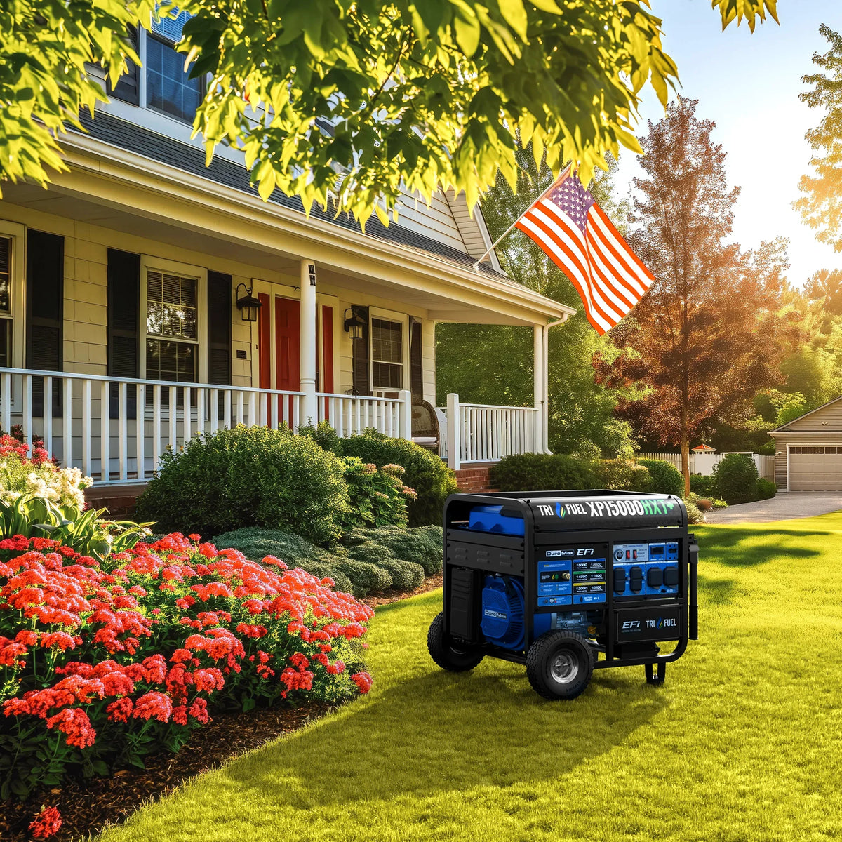 DuroMax XP15000HXT+ 15,000-Watt  500cc EFI Electric Start Tri Fuel Portable Generator