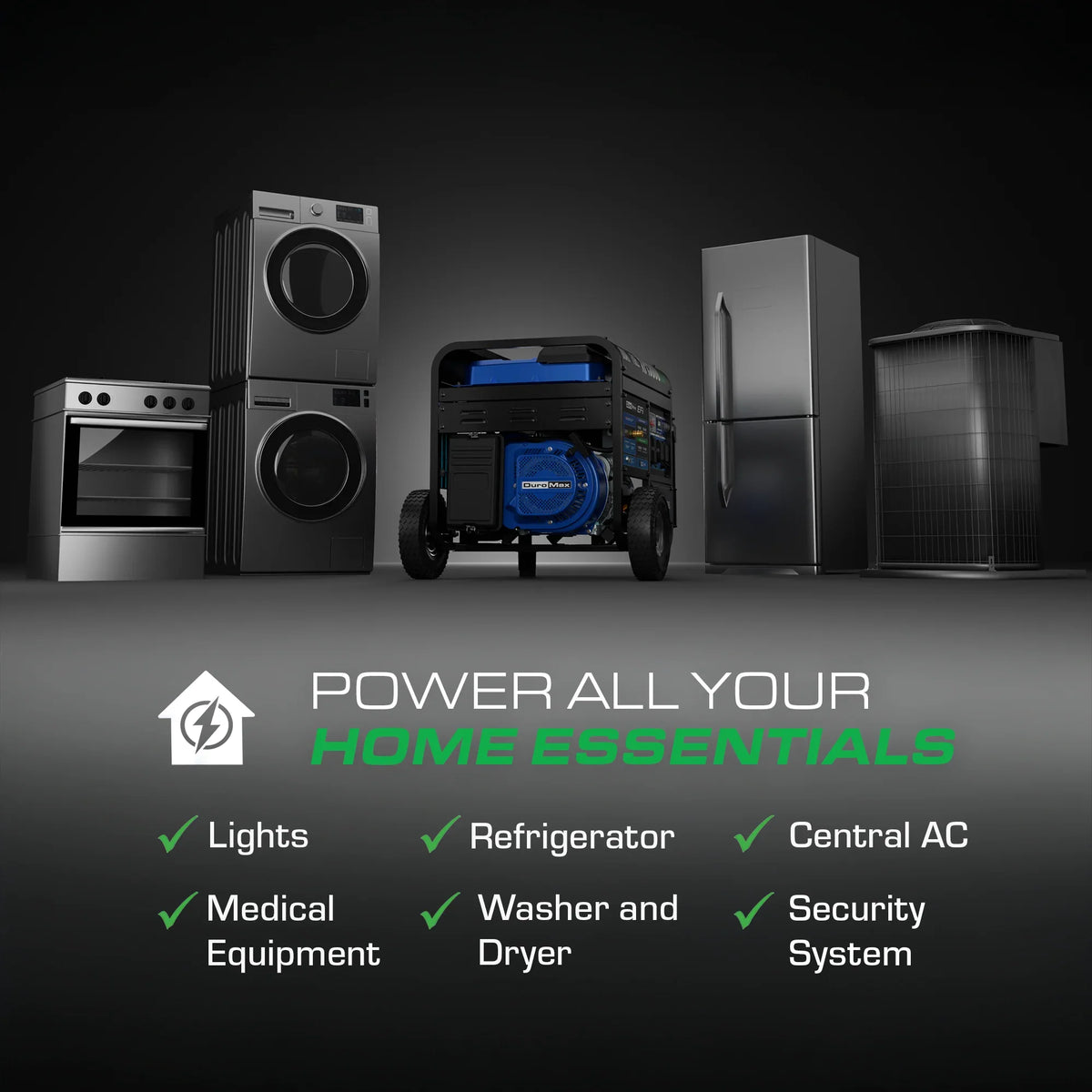 DuroMax XP15000HX+ 15,000-Watt 500cc EFI Electric Start Dual Fuel Portable Generator