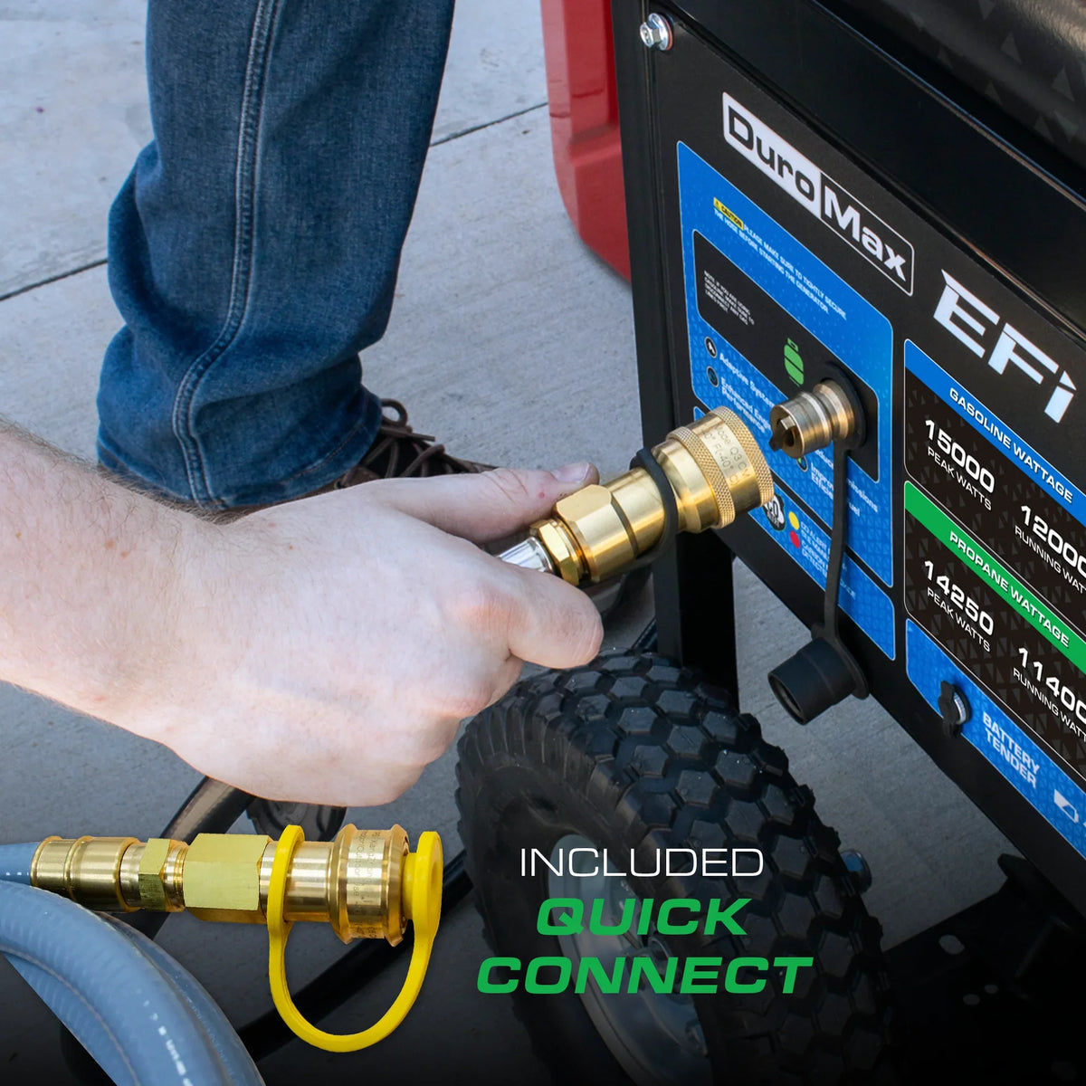 DuroMax XP15000HX+ 15,000-Watt 500cc EFI Electric Start Dual Fuel Portable Generator