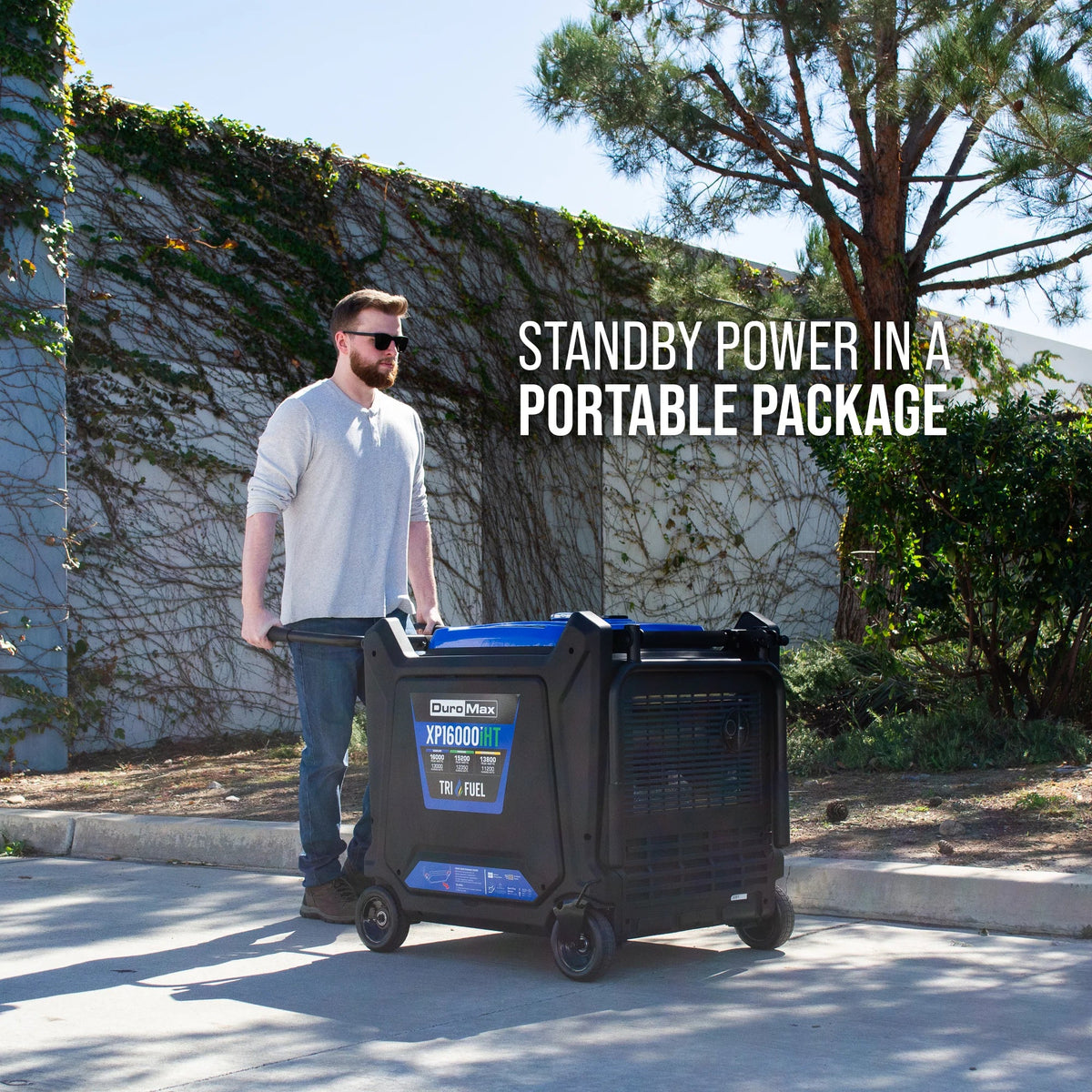 DuroMax 16,000 Watt V-Twin Tri Fuel Portable Digital Inverter Generator