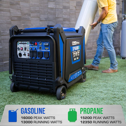 DuroMax 16,000 Watt V-Twin Dual Fuel Portable Digital Inverter Generator