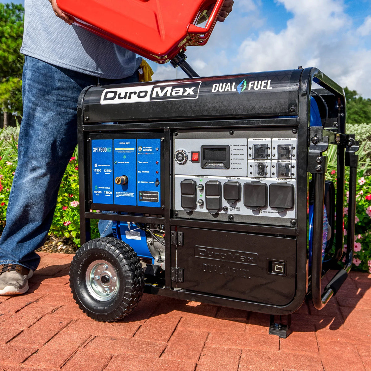 DuroMax 17,500 Watt Dual Fuel Portable  Generator w/ CO Alert