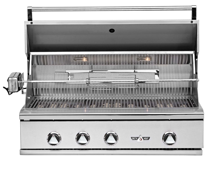 Delta Heat 38 Inch Black Natural Gas Grill W/ Rotisserie and Sear Zone
