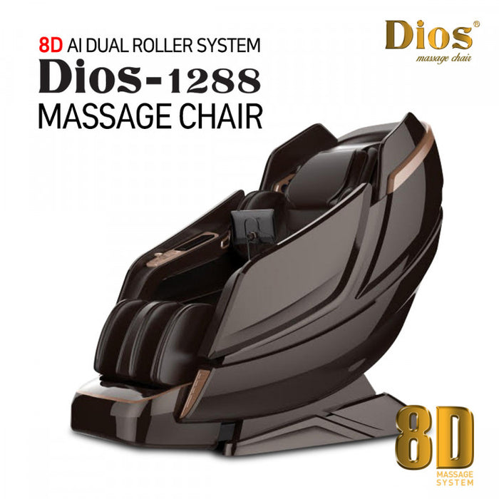 Kahuna Dios 1288 Massage Chair - 8D AI Dual Air Tech Touch Roller SL-track -  Brown