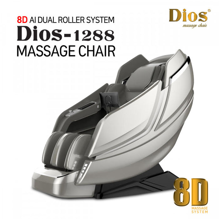 Kahuna Dios 1288 Massage Chair - 8D AI Dual Air Tech Touch Roller SL-track -  Gray