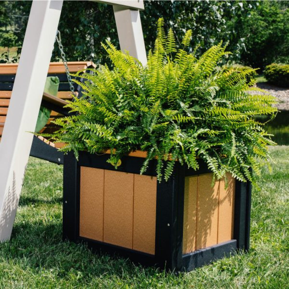 LuxCraft 24" Poly Classic Square Planter - P24SPBK