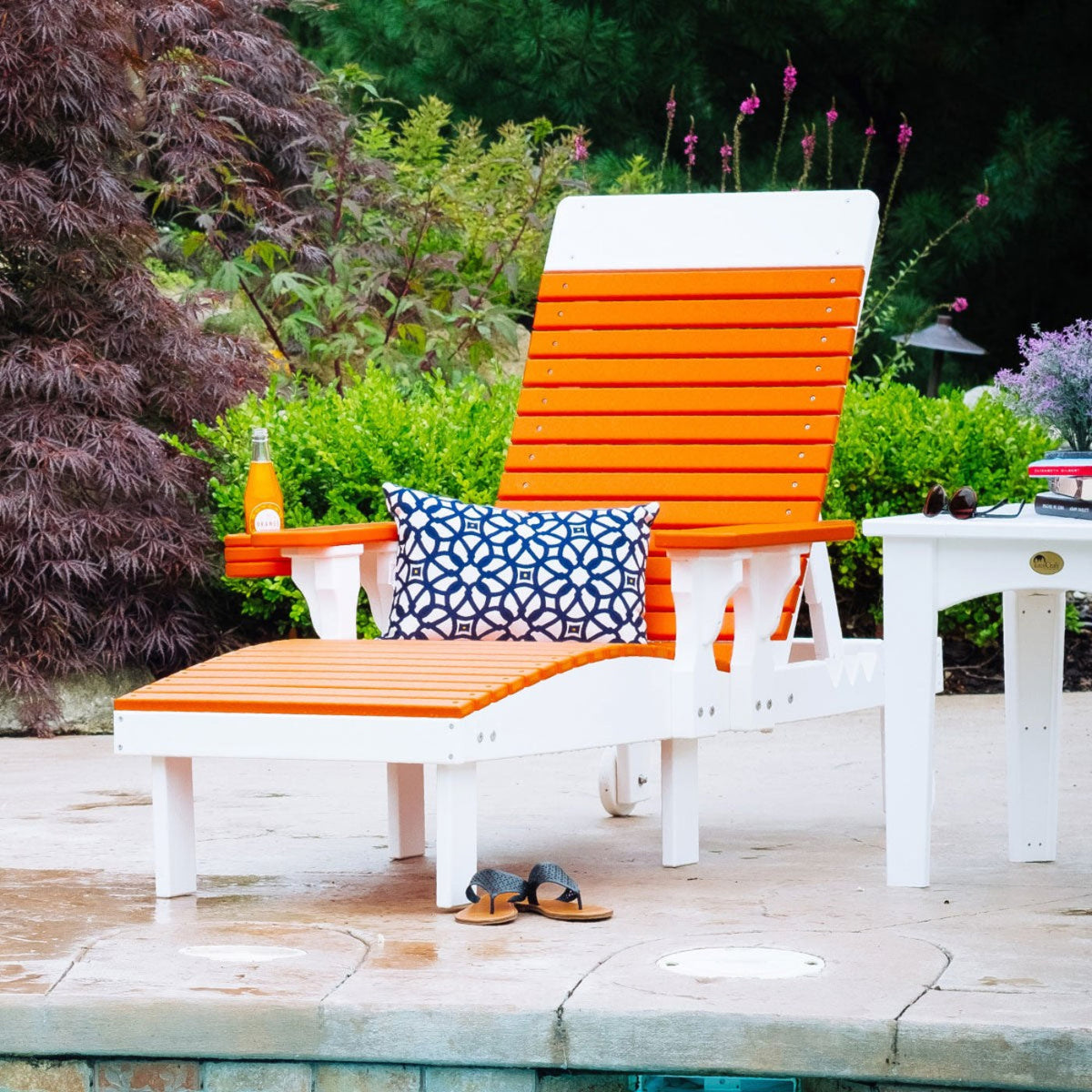 LuxCraft Outdoor Poly Chaise Lounge Chair - PLCABB