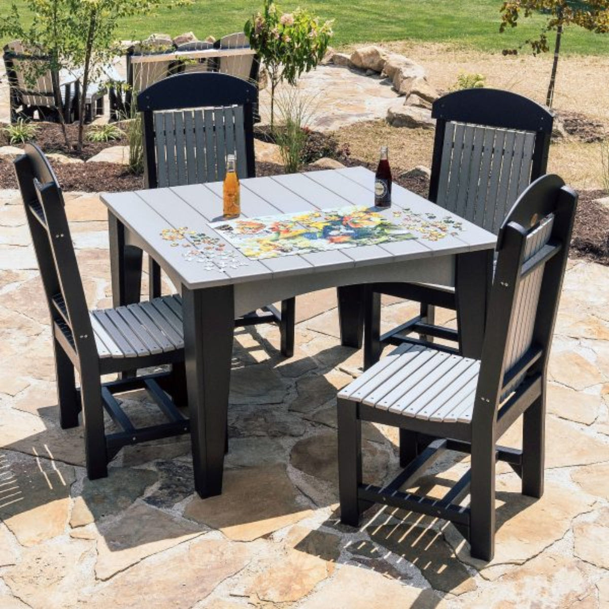 LuxCraft Outdoor Poly Regular Classic Dining Height Chair - PRCDHBK