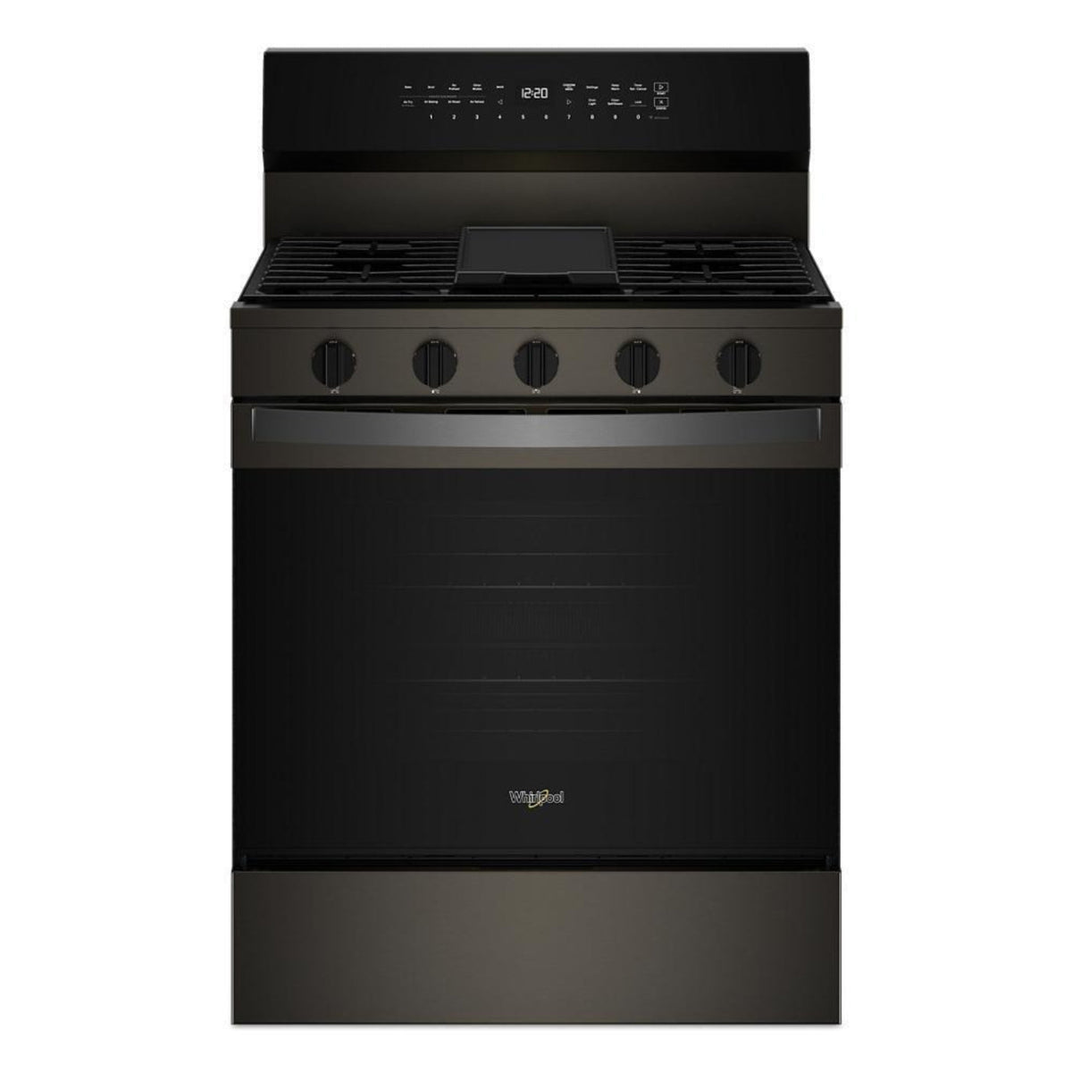 WHIRLPOOL 30-inch Smart Gas Range with Air Cooking Technology, No Preheat Air Fry, Steam/Self Clean and High Speed Preheat Black in Stainless Steel - WFGS7530RV