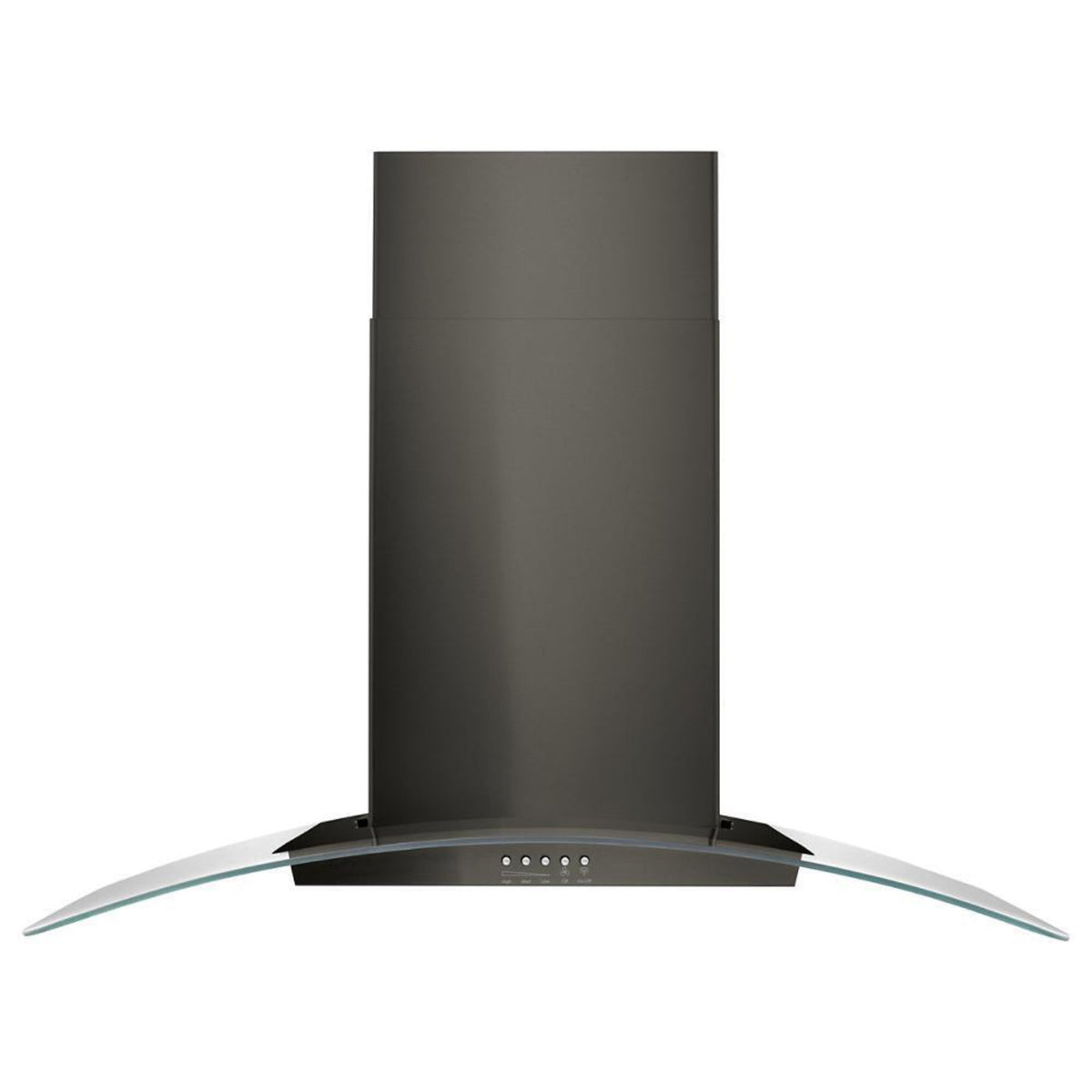 WHIRLPOOL 36" Concave Glass Wall Mount Range Hood Black in Stainless Steel - WVW51UC6HV