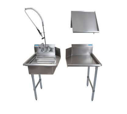 BK Resources BKDTK-48-L-G Compartment Sinks - BKDTK-48-L-G