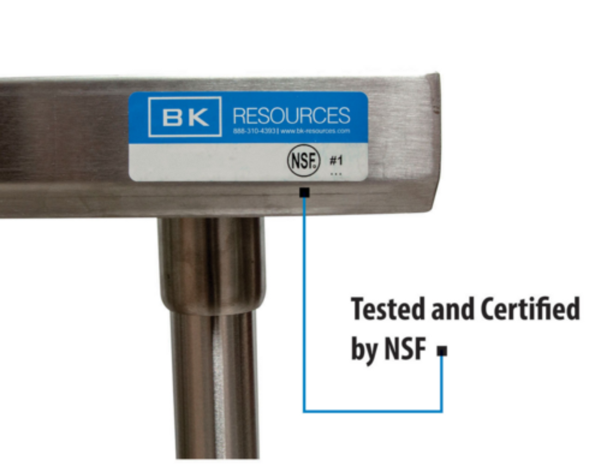 BK Resources QVTR5OB-6024 Stainless Steel Prep Tables