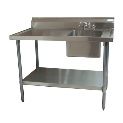 BK Resources Stainless Steel Prep Tables - BKMPT-3072G-R-P-G
