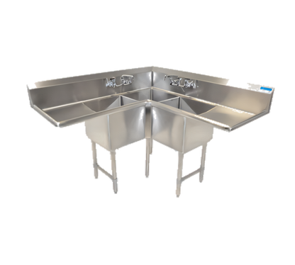 BK Resources BKCS-3-24-14-24T Compartment Sinks - BKCS-3-24-14-24T