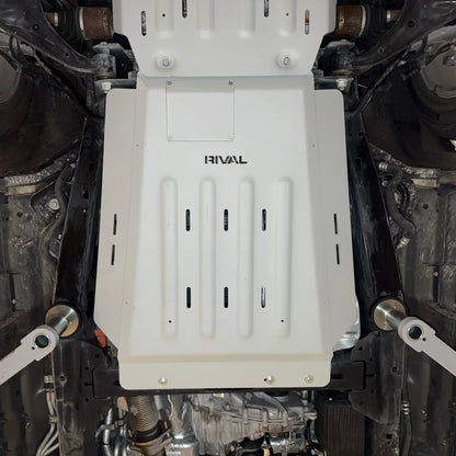 RIVAL Aluminum Transmission Catalytic Converter Skid Plate For Ford F-150 PowerBoost Only - 2333.1811.1.6
