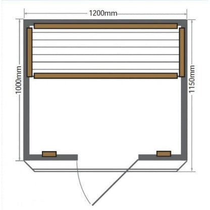 SunRay Evansport Indoor 2 Person Far Infrared Sauna with Ceramic Heater - HL200C