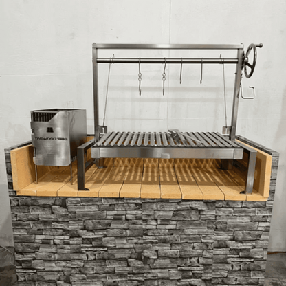 Tagwood BBQ09SS Built-In Insert Santa Maria Argentine Grill + 60 Firebricks Bundle - BBQ09-1