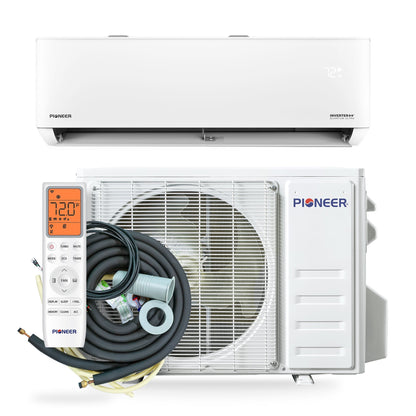 Pioneer Quantum Ultra 12,000 BTU 24 SEER2 230V High-Wall Ductless Energy-Star Mini-Split Air Conditioner Inverter Heat Pump Full Set - WYT012GLSI24RL-10S