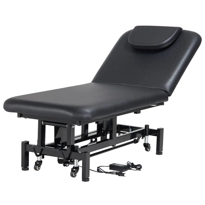 VEVOR Electric Lift Massage Table with Adjustable Backrest - Black