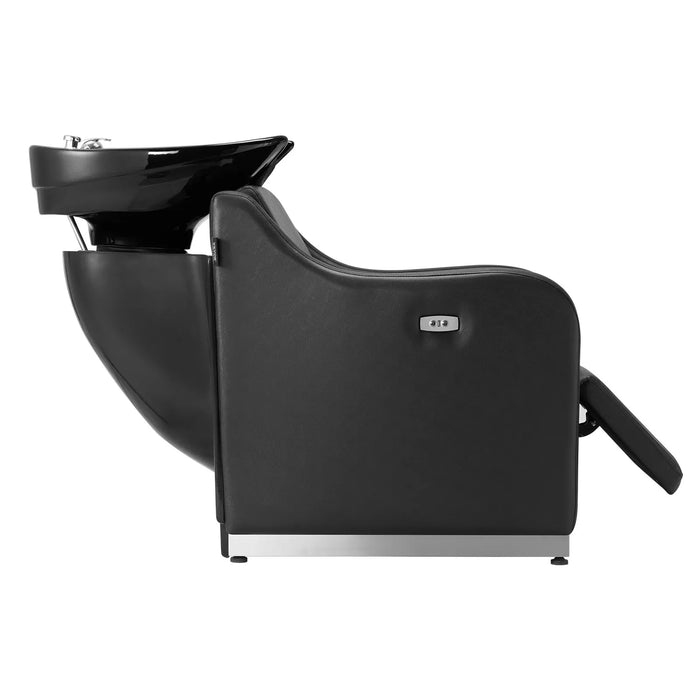 VEVOR Adjustable Electric Barbershop Spa Hair Wash Chair with Ceramic Bowl - Black